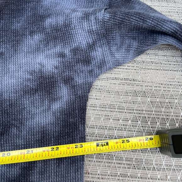 Anthropologie Maeve Size M  Top Tie Dye Thermal Ainsley Waffle Shirt‎ Blue Gray - Picture 6 of 7